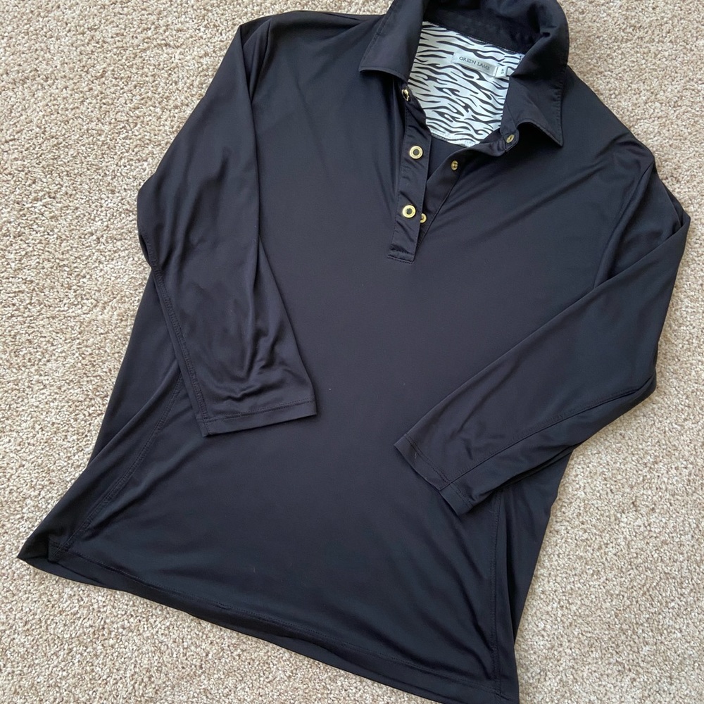 GREEN LAMB 3/4 sleeve Black Top - Picture 4 of 9